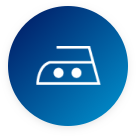 Stirare con ferro caldo, a una temperatura massima di 150°.